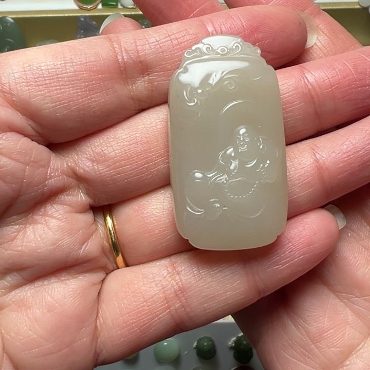 和田玉颈饰未镶嵌白***9