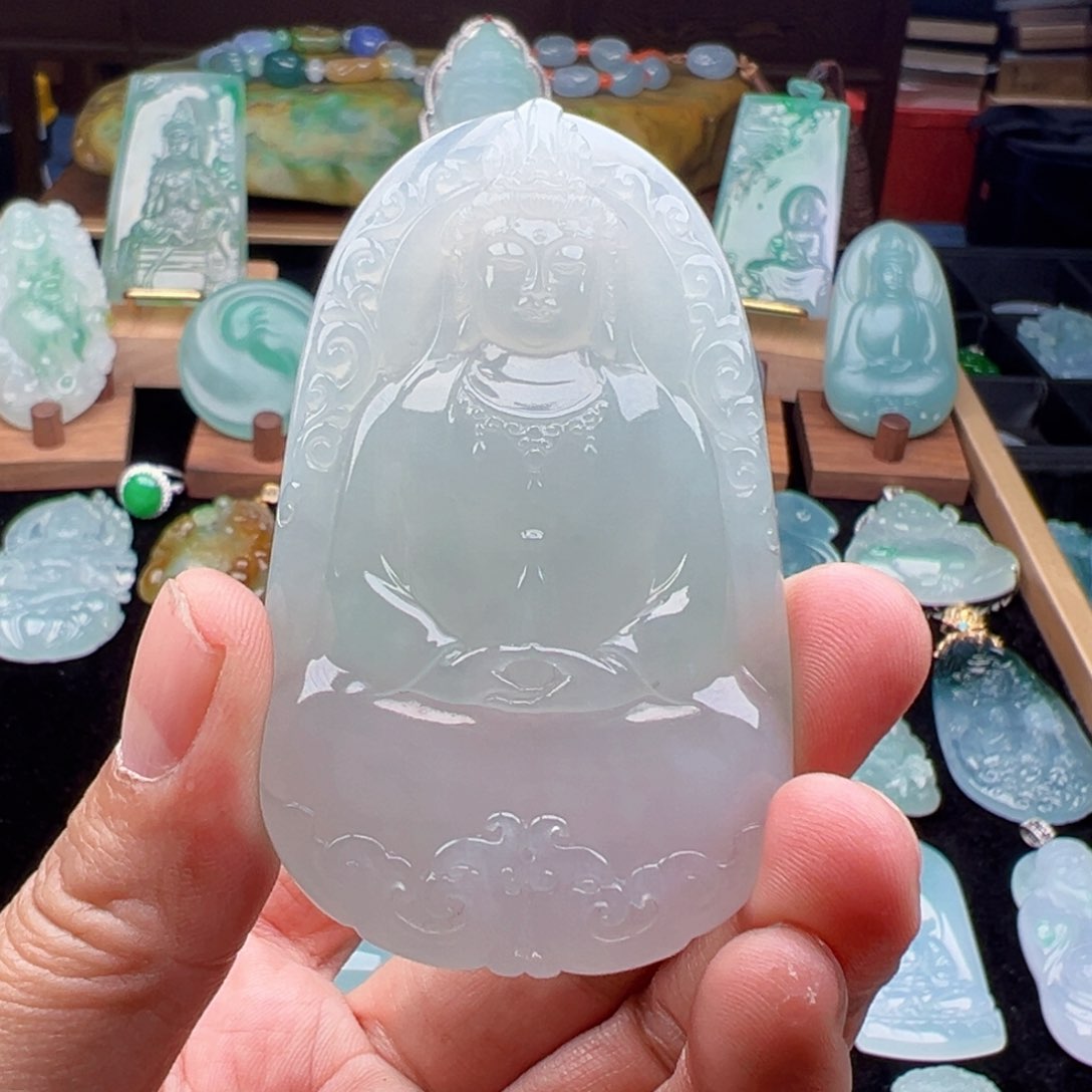 翡翠颈饰未镶嵌小**-天然缅甸翡翠吊坠