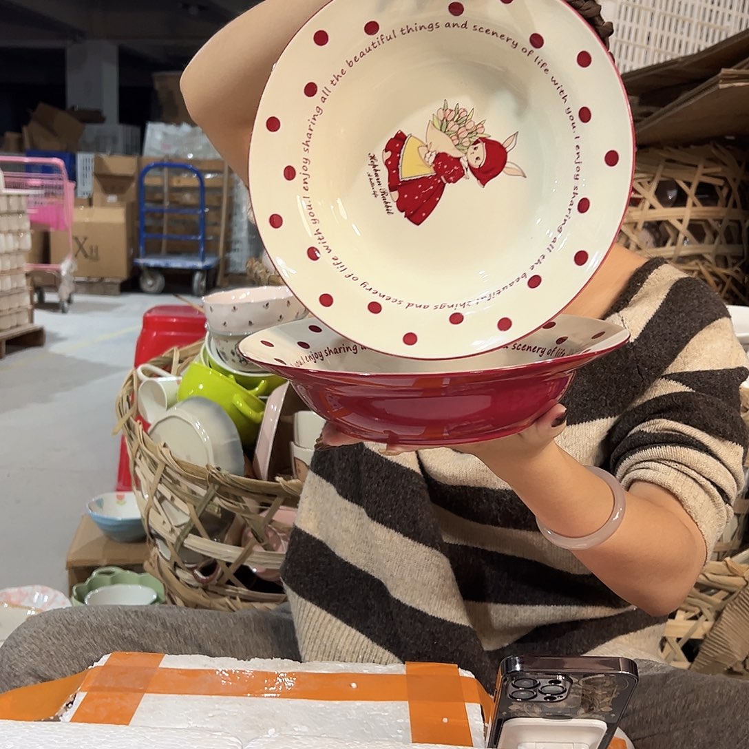 摆件潮州陶瓷工厂微瑕9寸