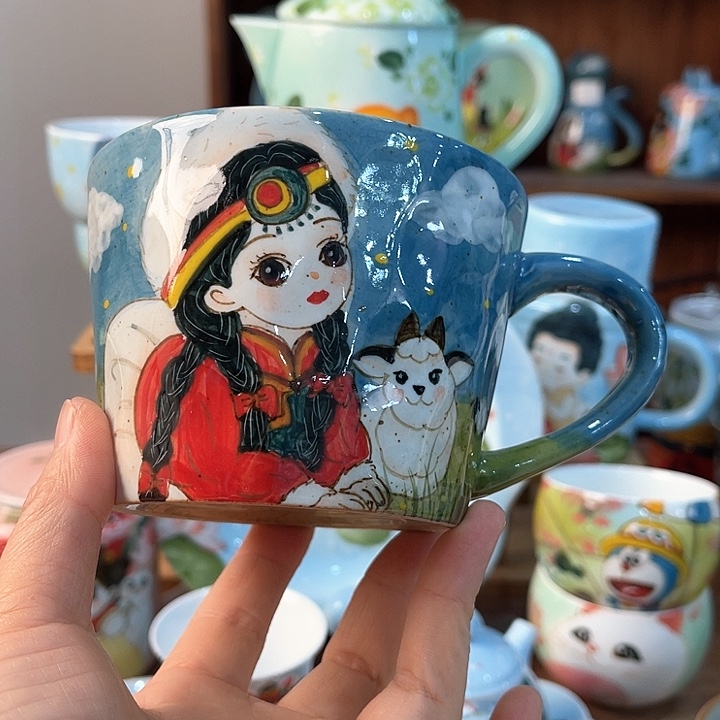 陶景德镇釉下手绘陶瓷 