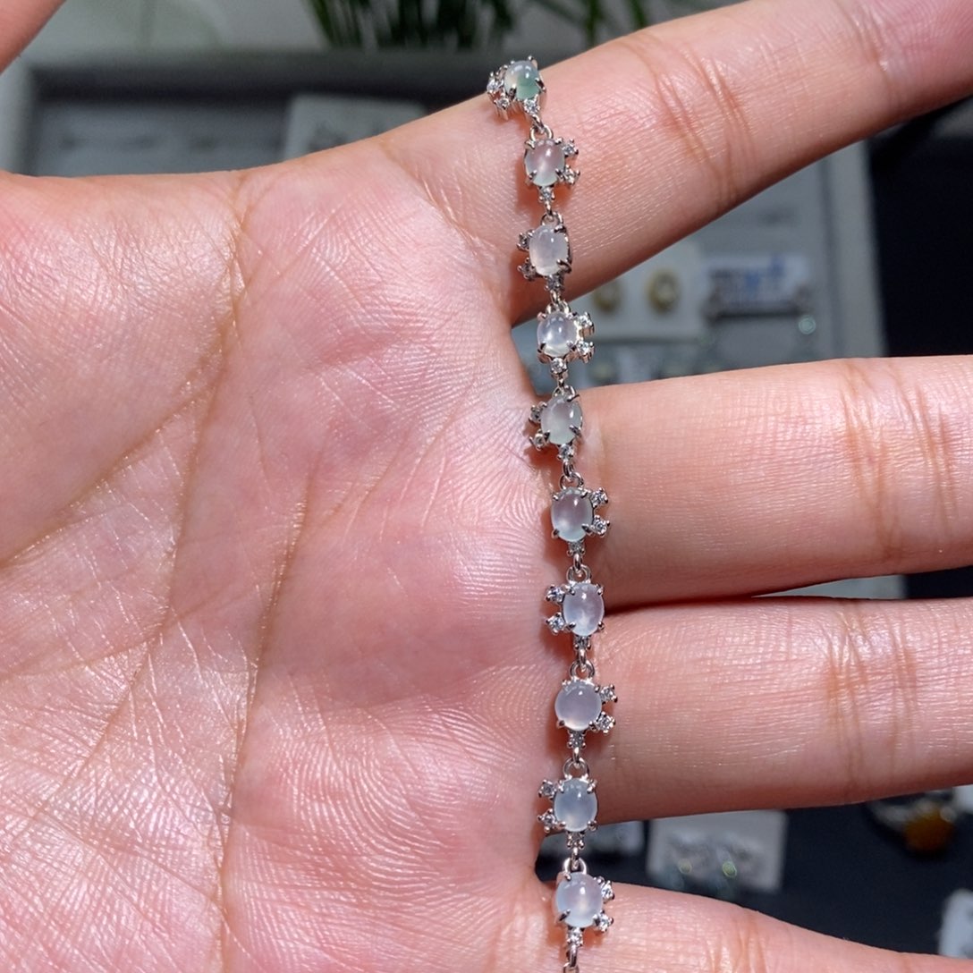 翡翠挂件银S925镶嵌?*手链