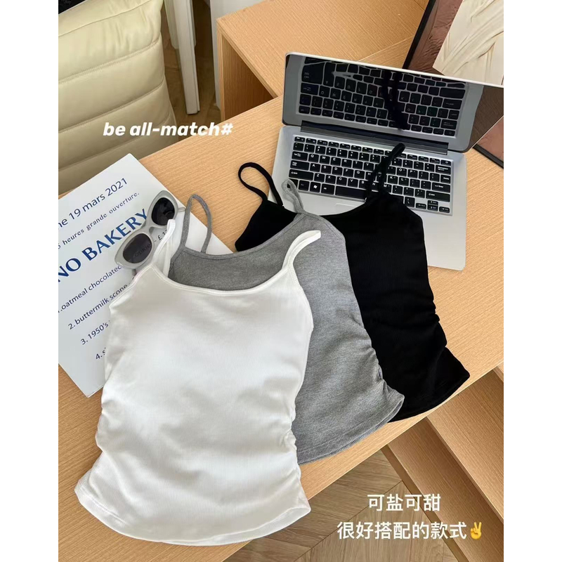 【温翘STUDIO】小清新设计感吊带背心女外穿内搭修身上衣