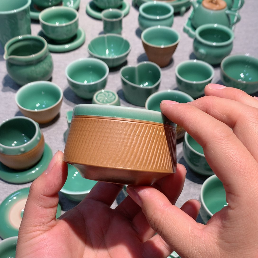 可****语龙泉青瓷茶具杯子