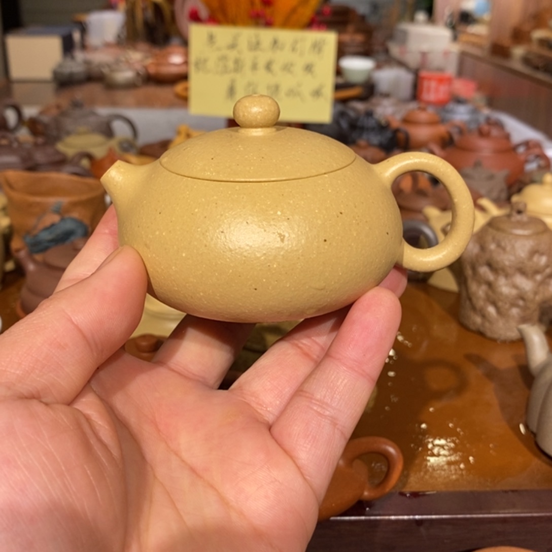 紫砂茶壶原矿本山绿泥之梨皮绿泥扁西施155cc