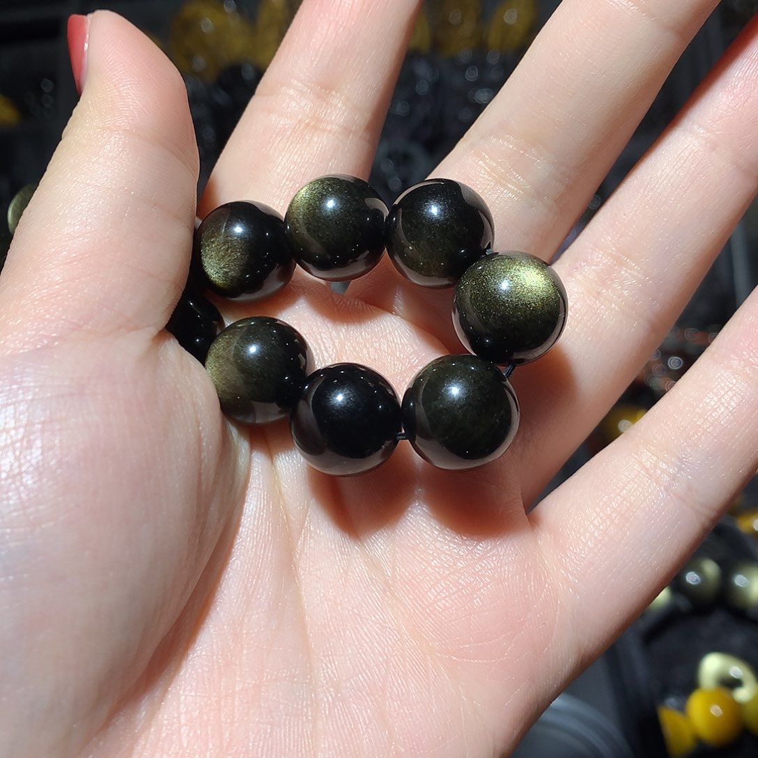 黑曜岩手链未镶嵌小*子