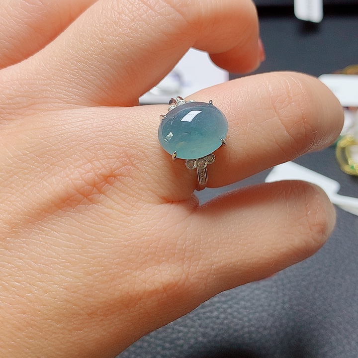 银S925镶嵌戒指翡翠