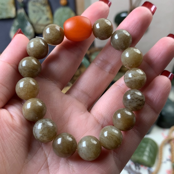 岫岩老玉（透闪石质玉）手串未镶嵌