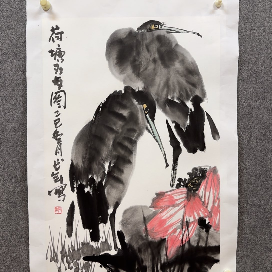 国画靳长年老师手绘作品
