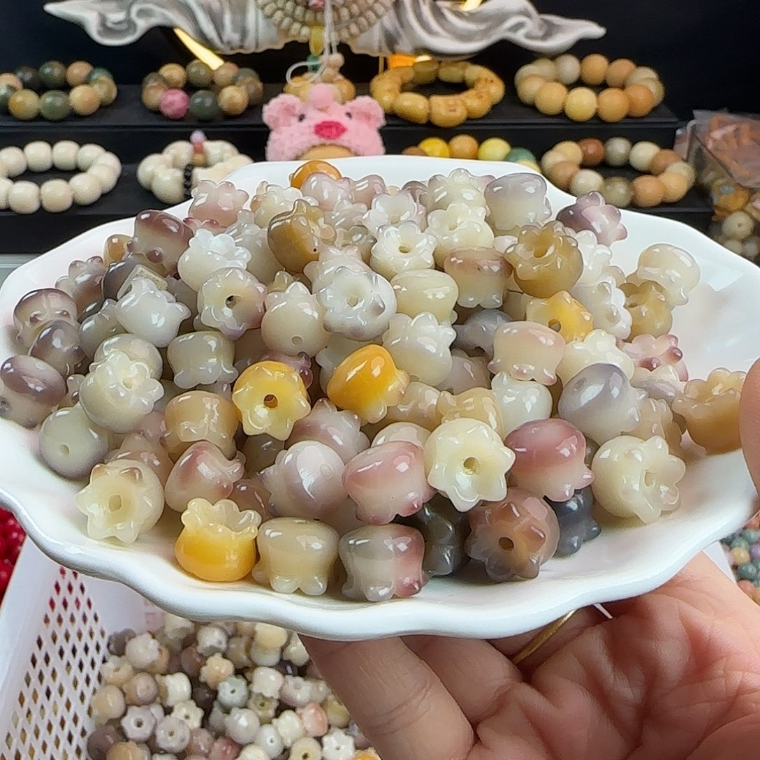 菩提根/象牙果吊坠卡12水晶葡萄铃兰花20颗