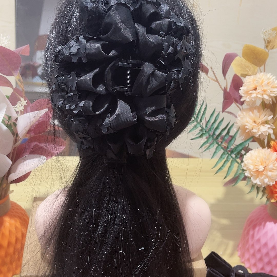 皮质铁合金蝴蝶结发夹