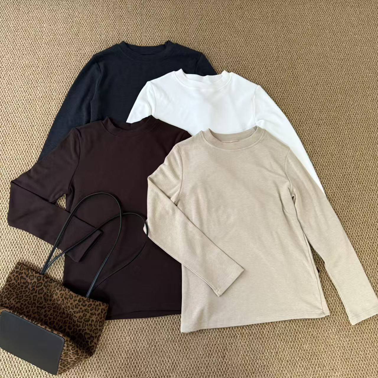 【那尚新品】秋冬新款基础简约百搭款长袖磨毛T