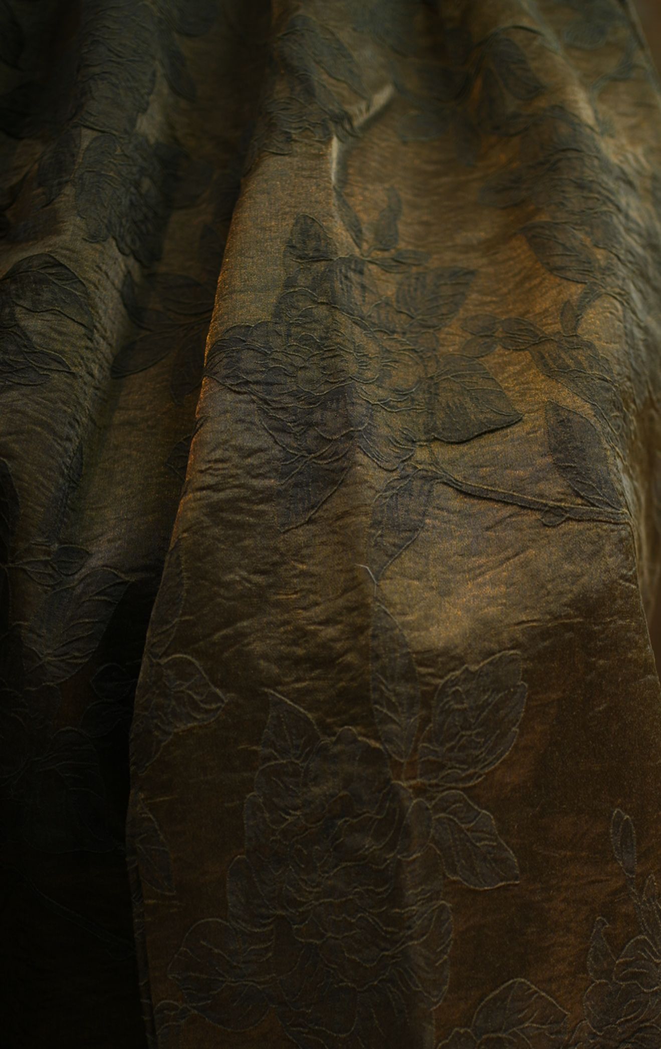 【玄纹裤】中式裤子国风直筒提花复古松紧腰休闲387-9205玄纹裤