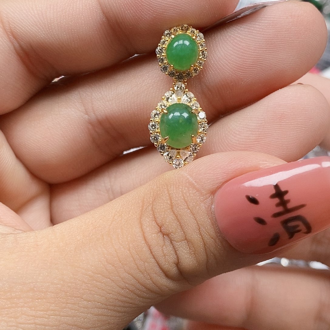 翡翠银S925镶嵌戒指天然A货缅甸翡翠