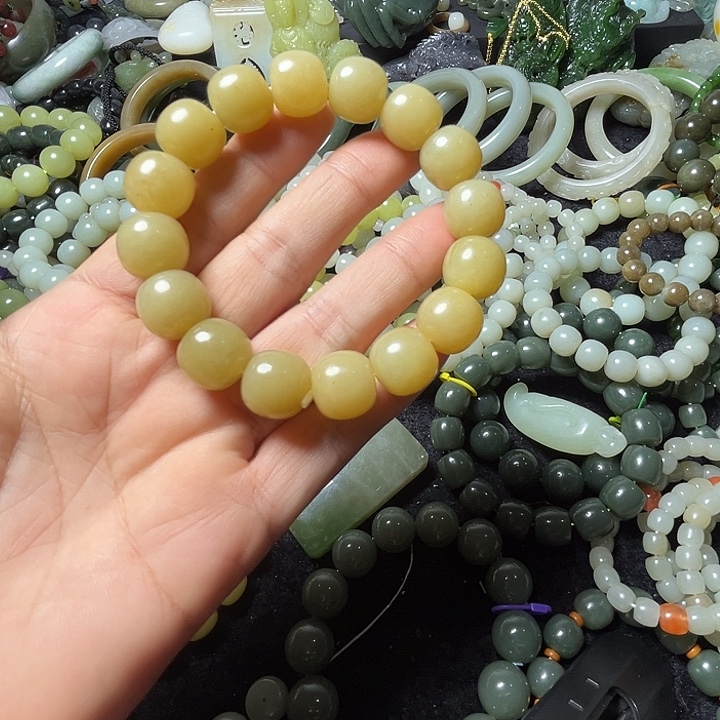 和田玉未镶嵌手串14