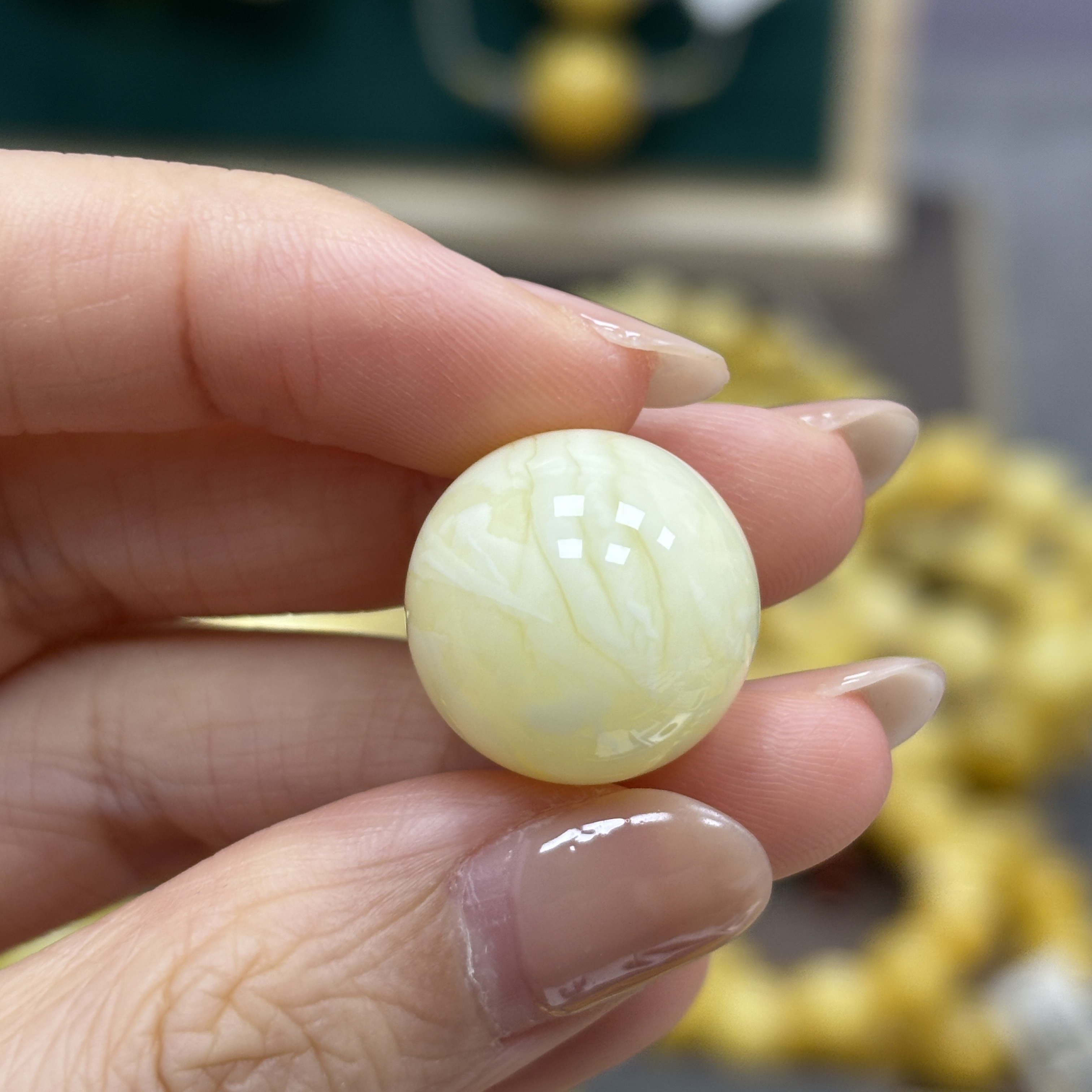 17.5mm 小妖珠宝天然原矿琥珀蜜蜡