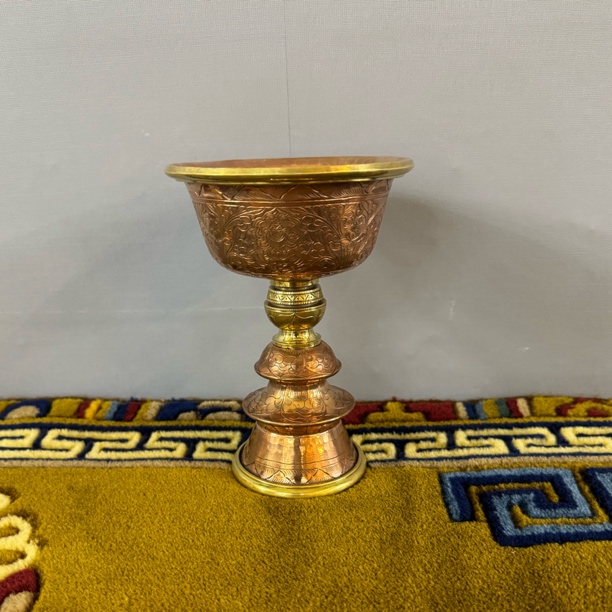 尼泊尔进口纯铜手工传统酥油灯