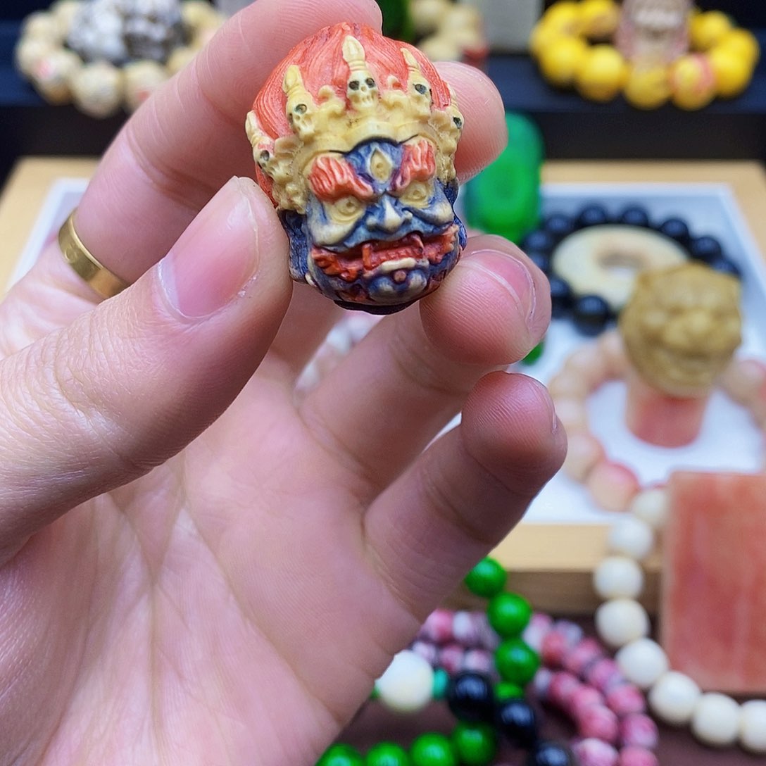 驼骨手串/手链23×32鹿角根付骨大黑天