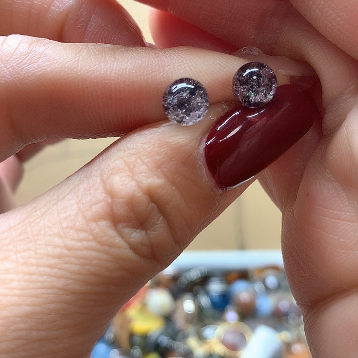 水晶水晶耳钉银S925镶嵌