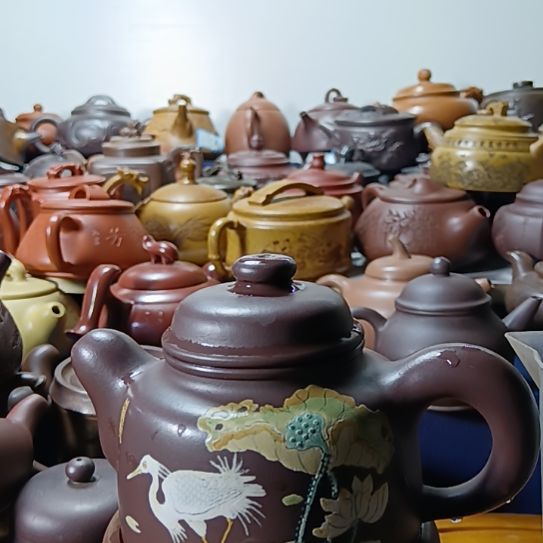 茶壶段泥宜兴原矿老紫泥柴烧手工400cc道鸿紫砂壶