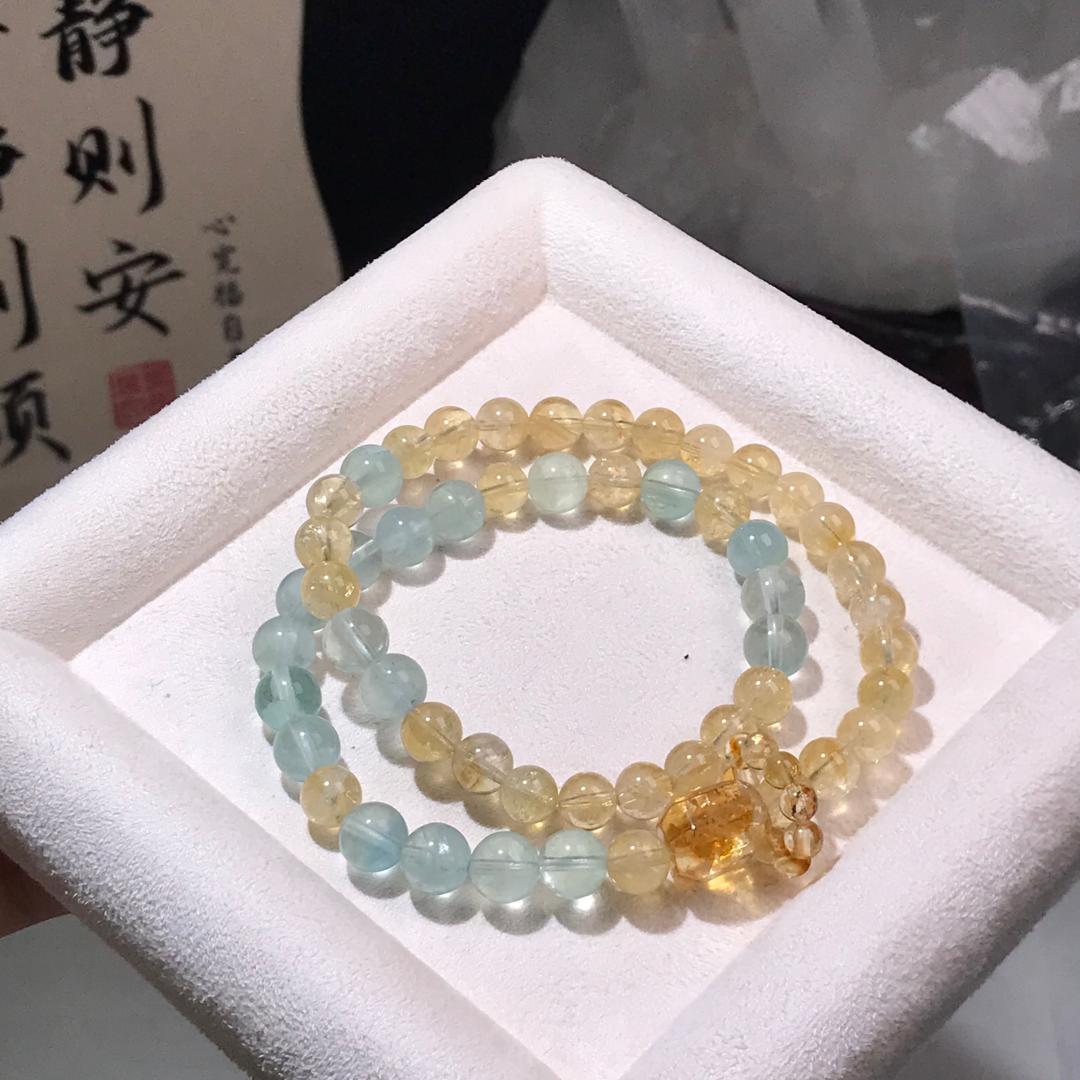 天然黄塔晶搭配绿萤石黄塔晶随形设计款6-7mmZ154251随机发ZK133