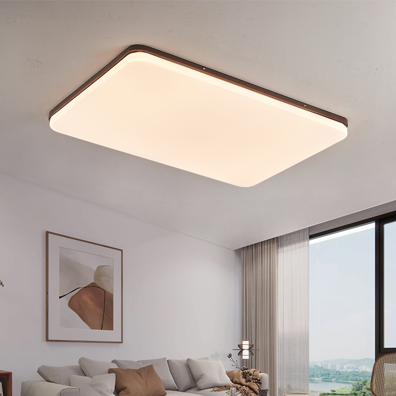 【九木】中古风客厅吸顶灯长方形实木led大厅主灯简约大气新中式