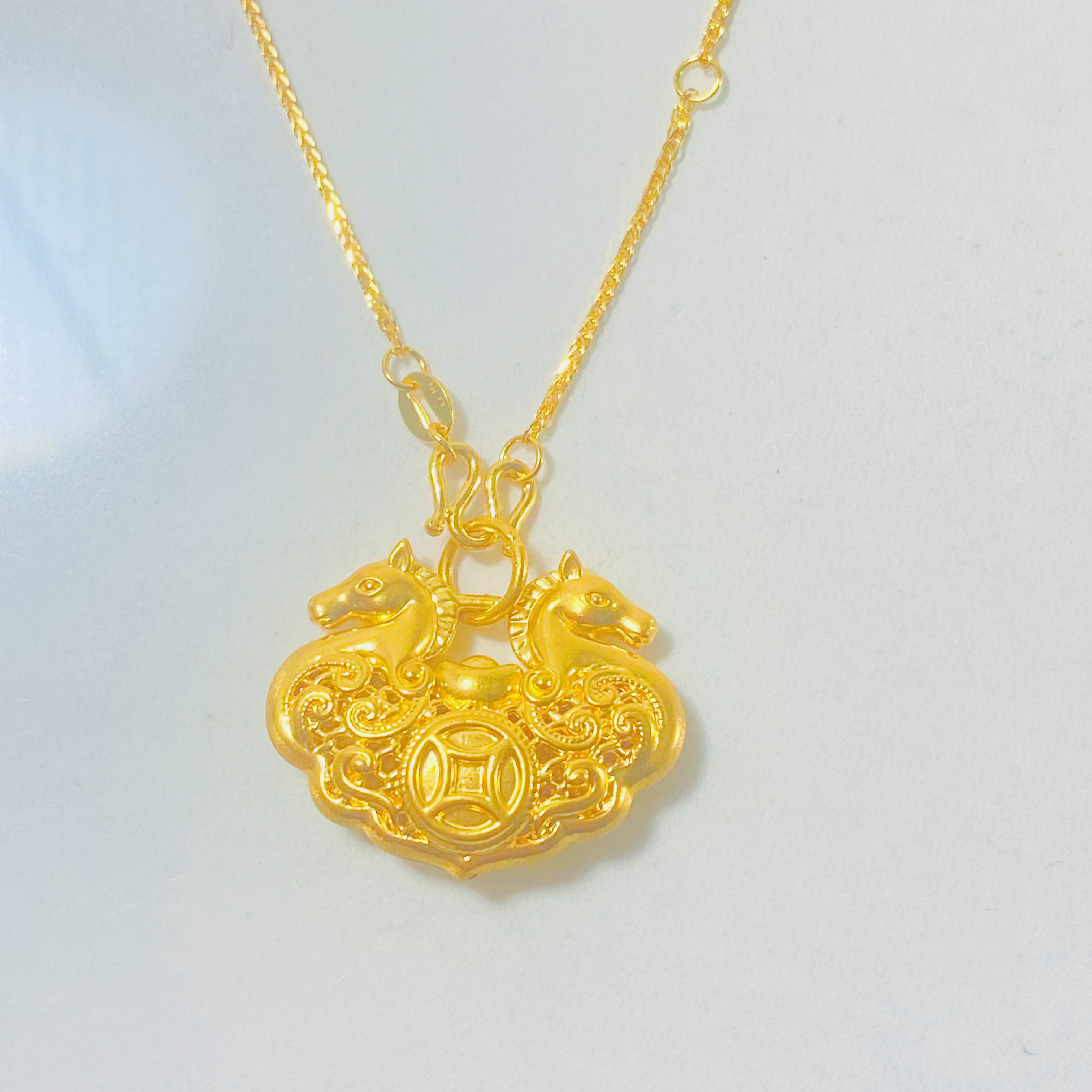 足金999 黄金马上有钱肖邦套链链长约48cm水贝黄金大克重套链