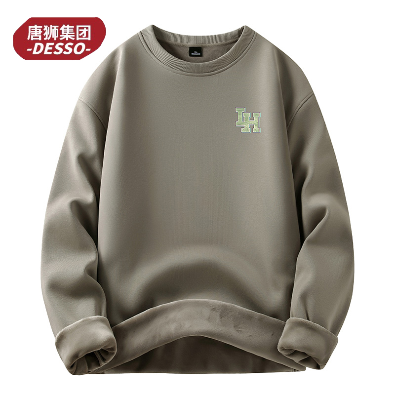 唐狮集团DESSO秋冬新款加厚圆领印花长袖卫衣男士休闲上衣【小LH】