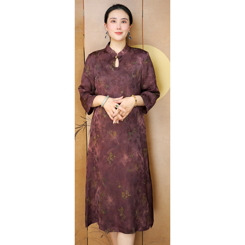 （紫烟）新款新中式时尚连衣裙
