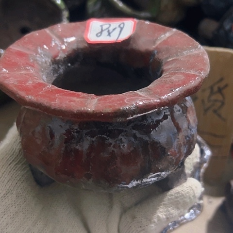 红陶粗陶花盆手工