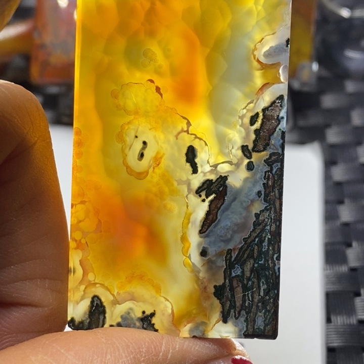 玛瑙/玉髓颈饰足银镀金镶嵌魔**A