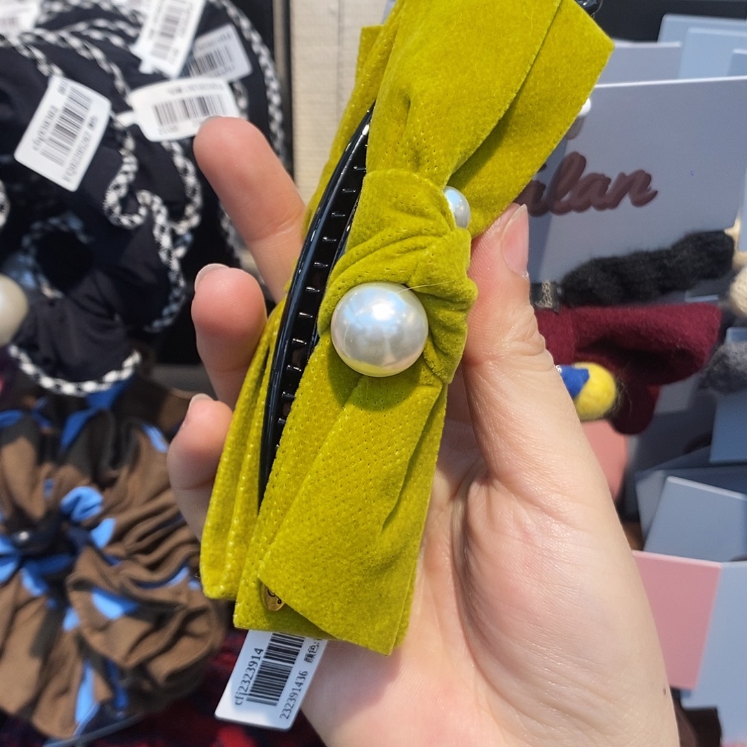 布艺铁合金姜黄色香蕉夹