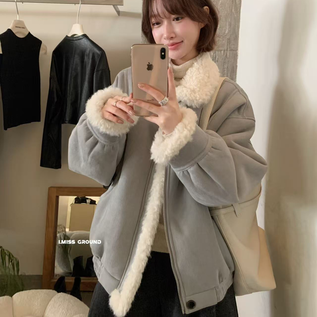 imiss@70821 奶呼呼羔羔毛皮毛一体保暖外套（衣长68左右）11-12