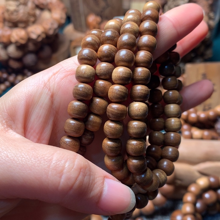 檀香木手串/手链老山檀香7*8多横纹