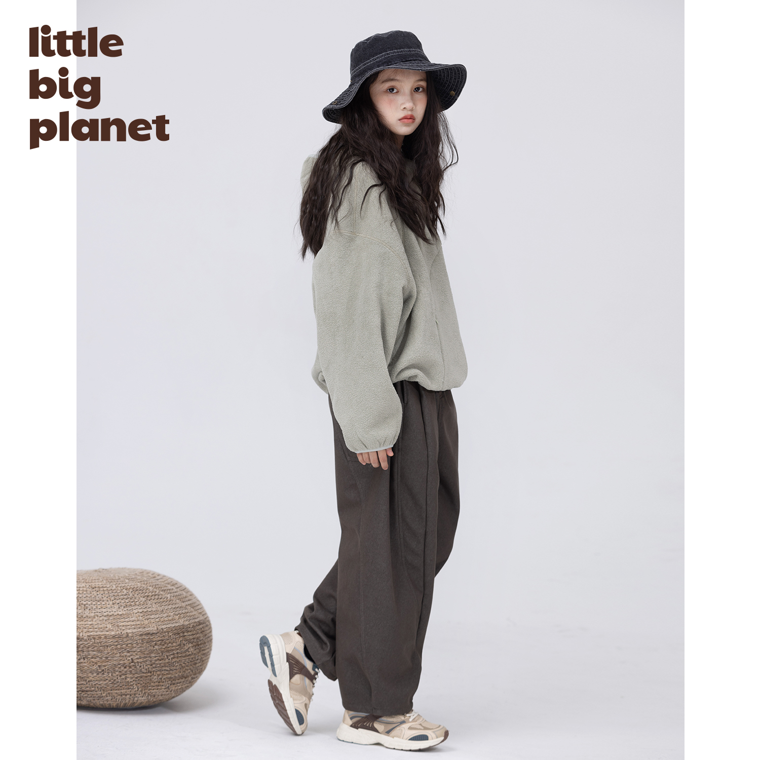 小小大星球童装 双面摇粒绒360g卫衣 秋冬男女童解构廓形连帽上衣