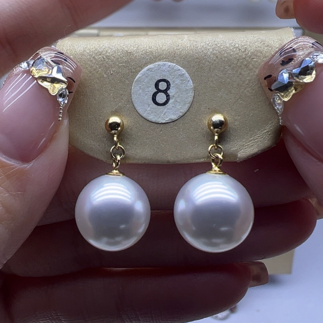 银S925镶嵌耳饰淡水珍珠