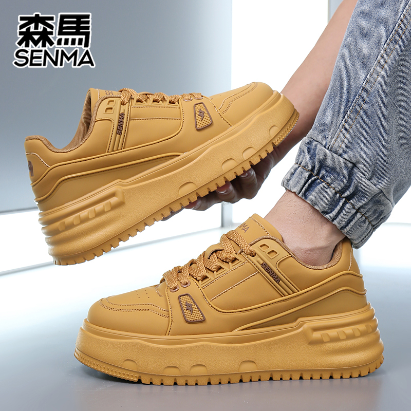 SENMA/森马经典图案时尚男款小麦色男士韩版厚底百搭鞋子男款