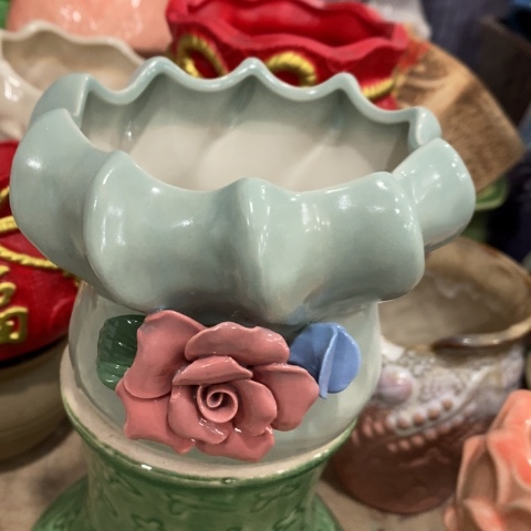 陶瓷火捏花蓝色1331313