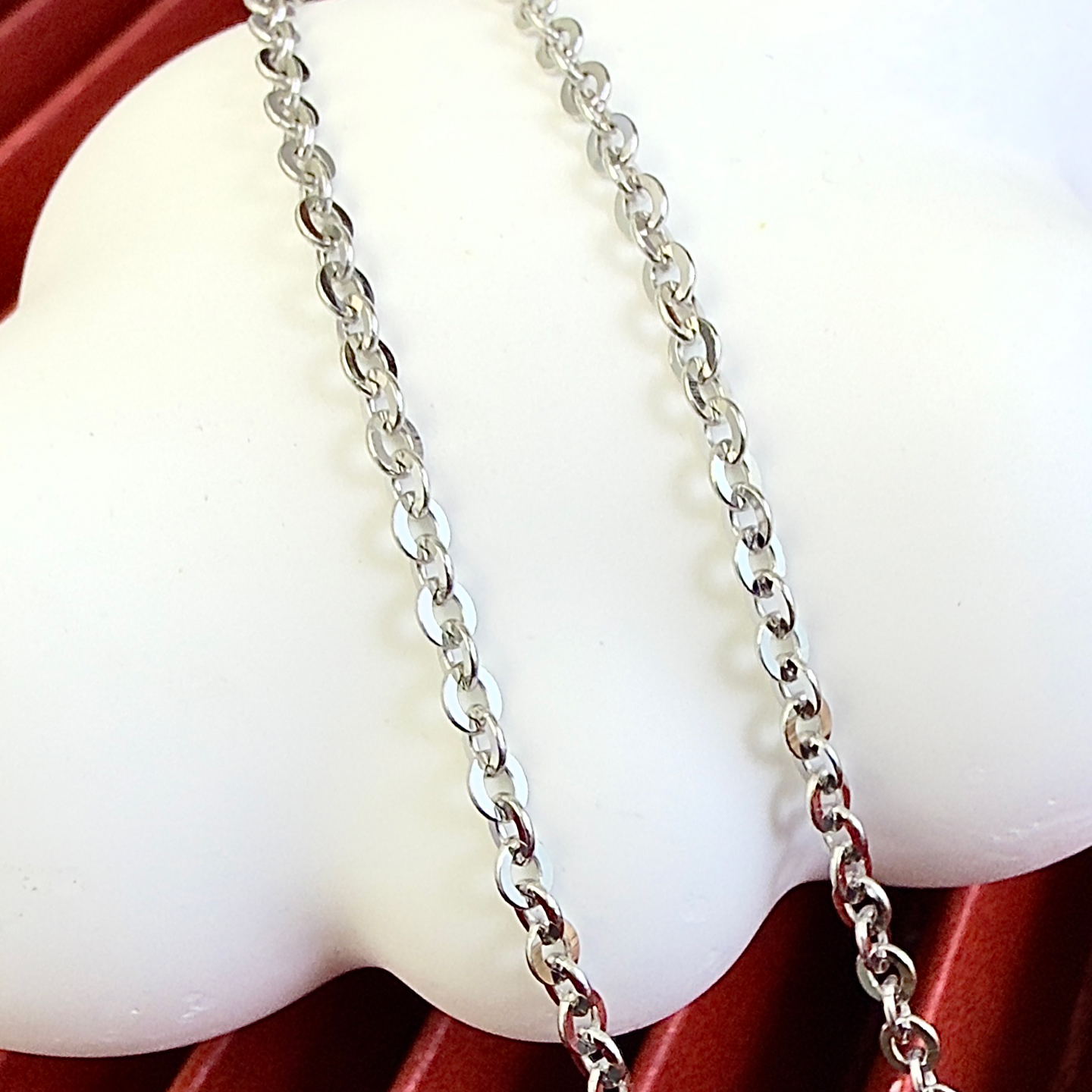 铂金项链pt950铂金吊坠百搭素链闪o链正品男士女款锁骨链毛衣链