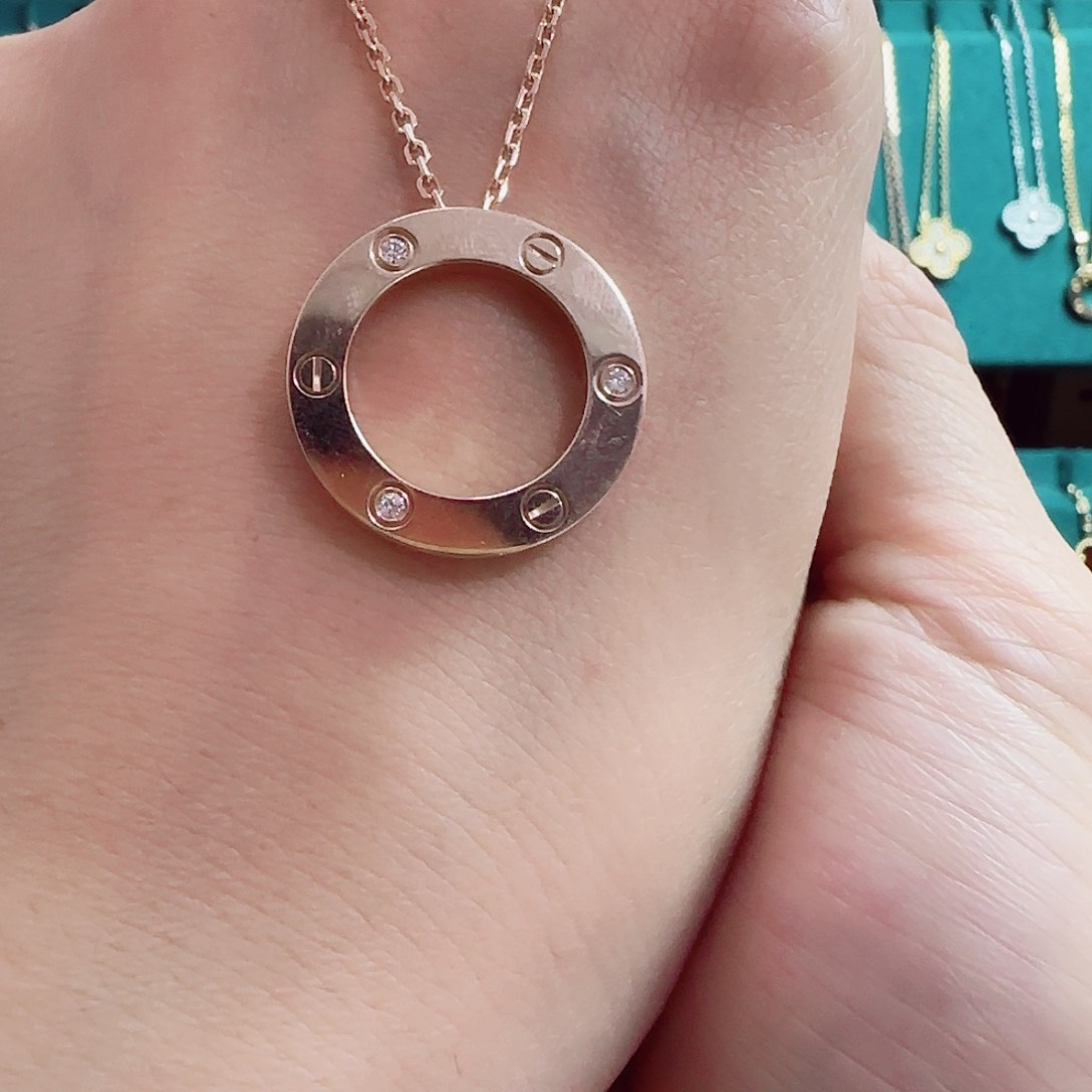 钻石颈饰18K金镶嵌玫瑰金