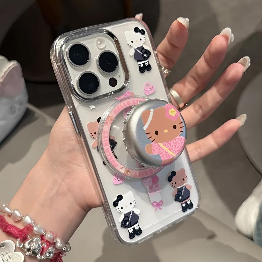 满屏淑女kt猫咪磁吸适用于iPhone16promax手机壳15少女心14可爱13