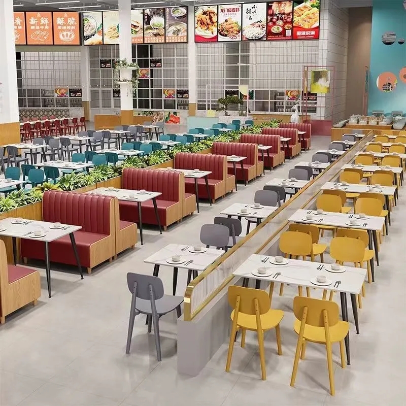 学校员工公司食堂岩板桌椅组合餐厅奶茶小吃快餐店商用餐饮餐桌椅