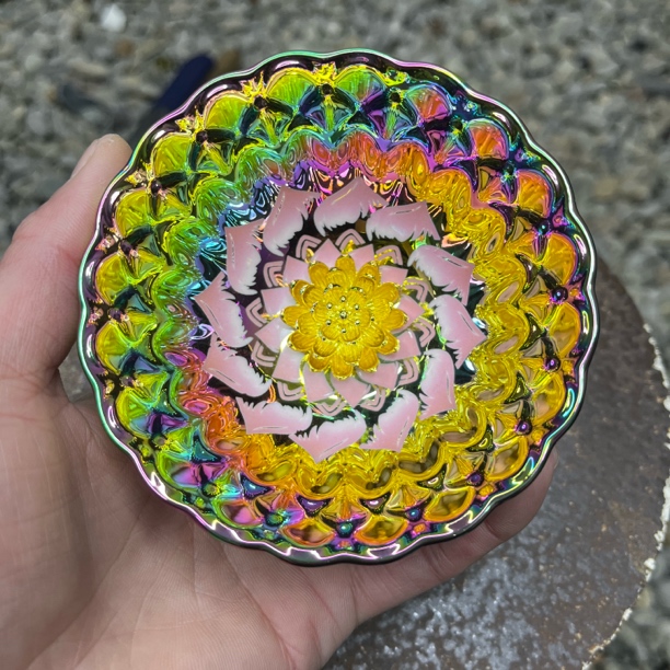 （七彩梦幻）曜变粉花开杯 茶杯主人杯陶瓷传统手工制作.匠心