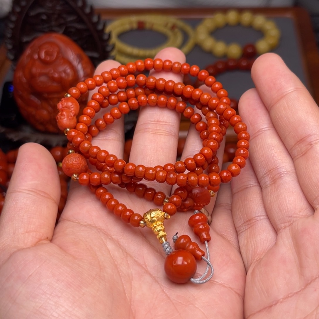 南红玛瑙卡5尺寸银S925镀金镶嵌