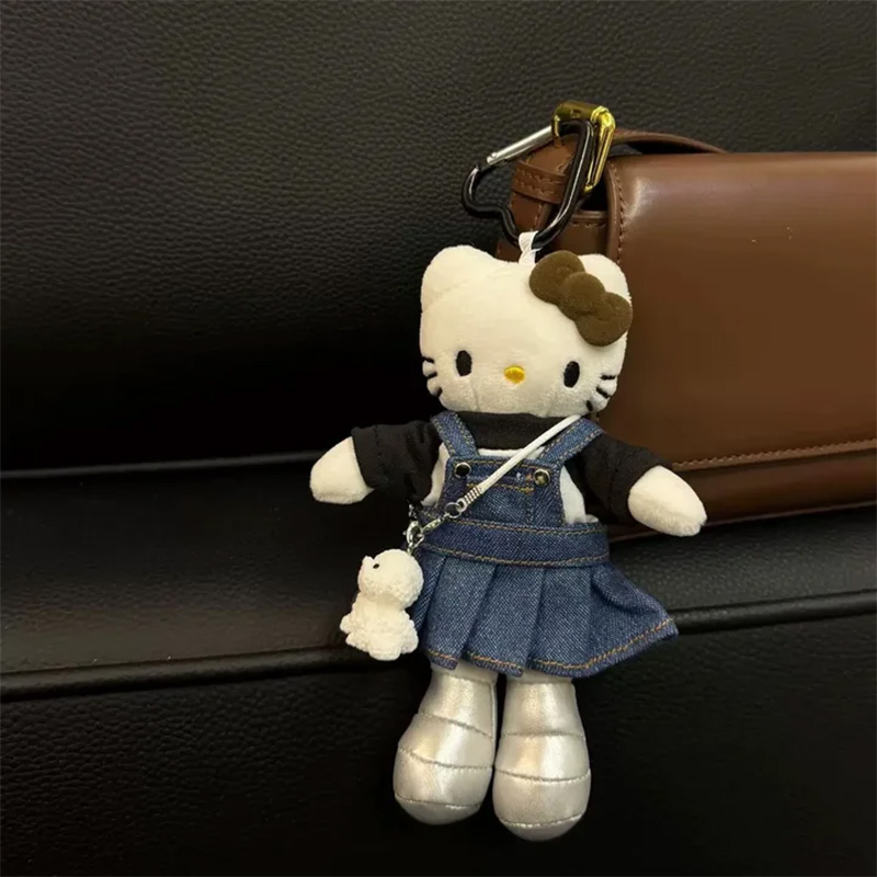 正版卡通长腿Kitty包包挂件毛绒公仔玩偶背包挂饰装饰钥匙扣礼物
