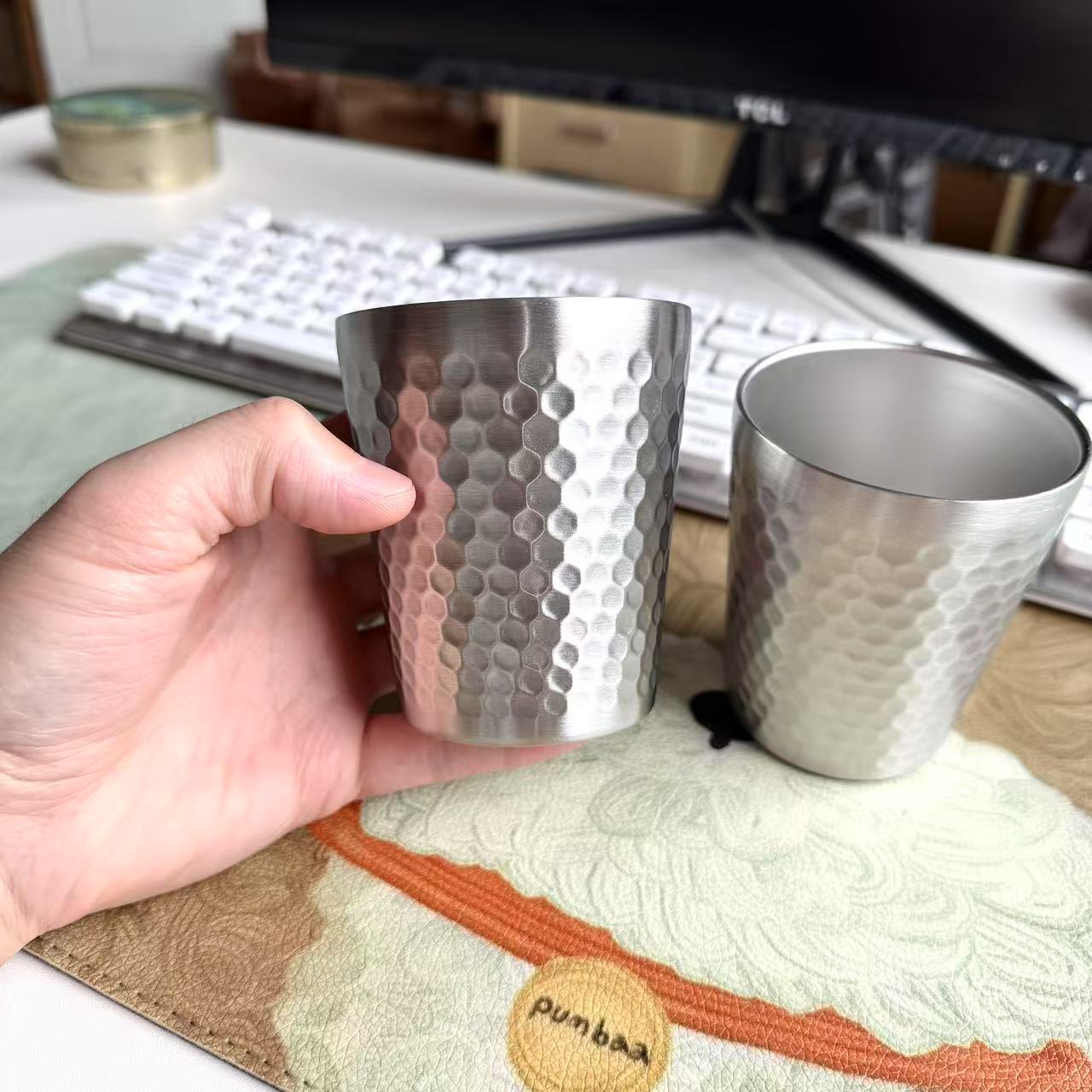 304不锈钢水杯双层隔热啤酒杯茶杯饮料杯