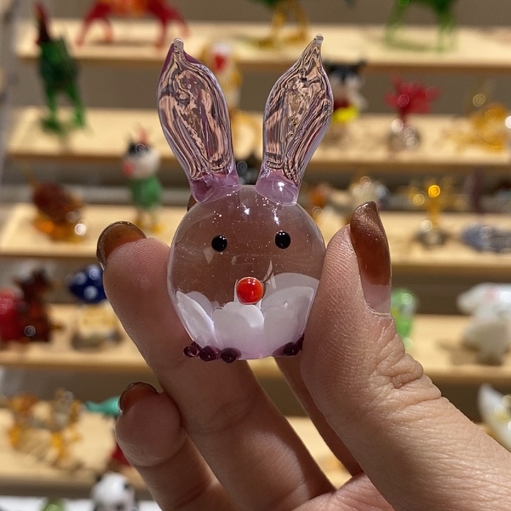 琉璃手工艺品琉璃扎花兔子