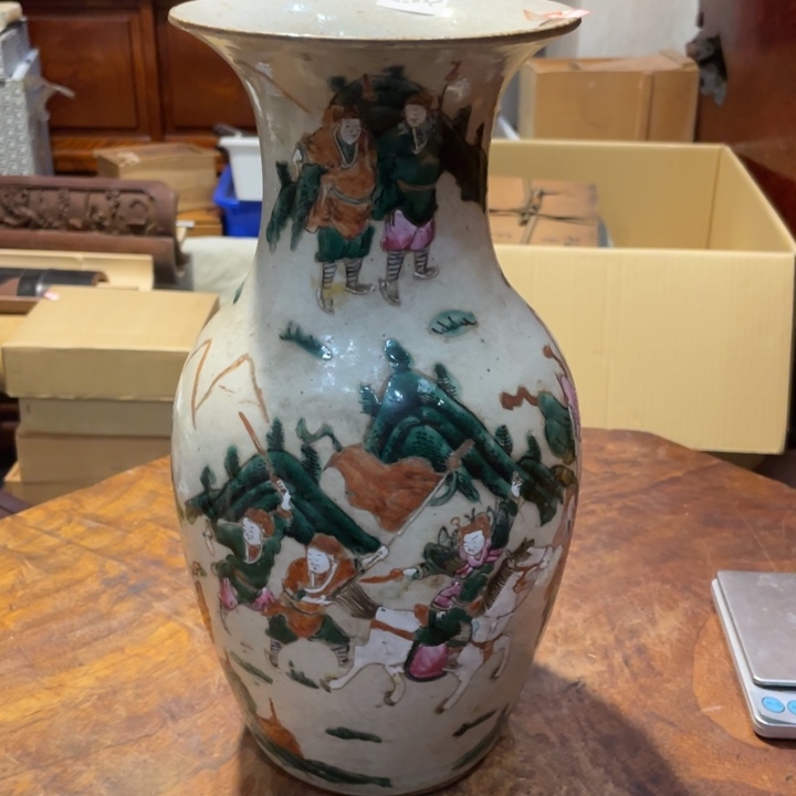 陶瓷小六古美术工艺品摆件