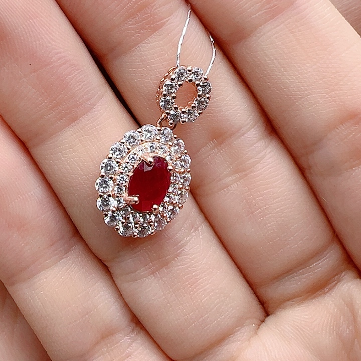 颈饰红宝石银S925镶嵌