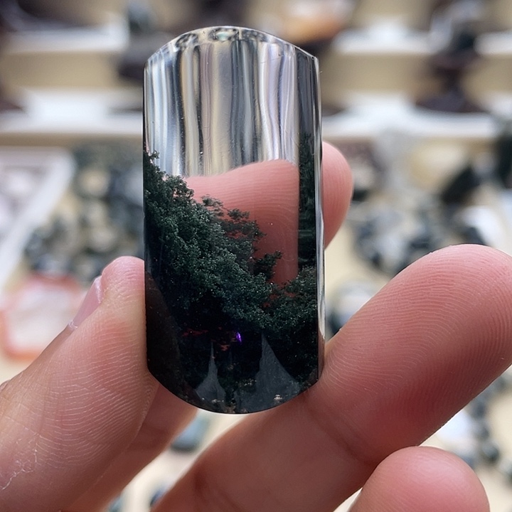 未镶嵌颈饰水晶绿幽灵聚宝盆定制