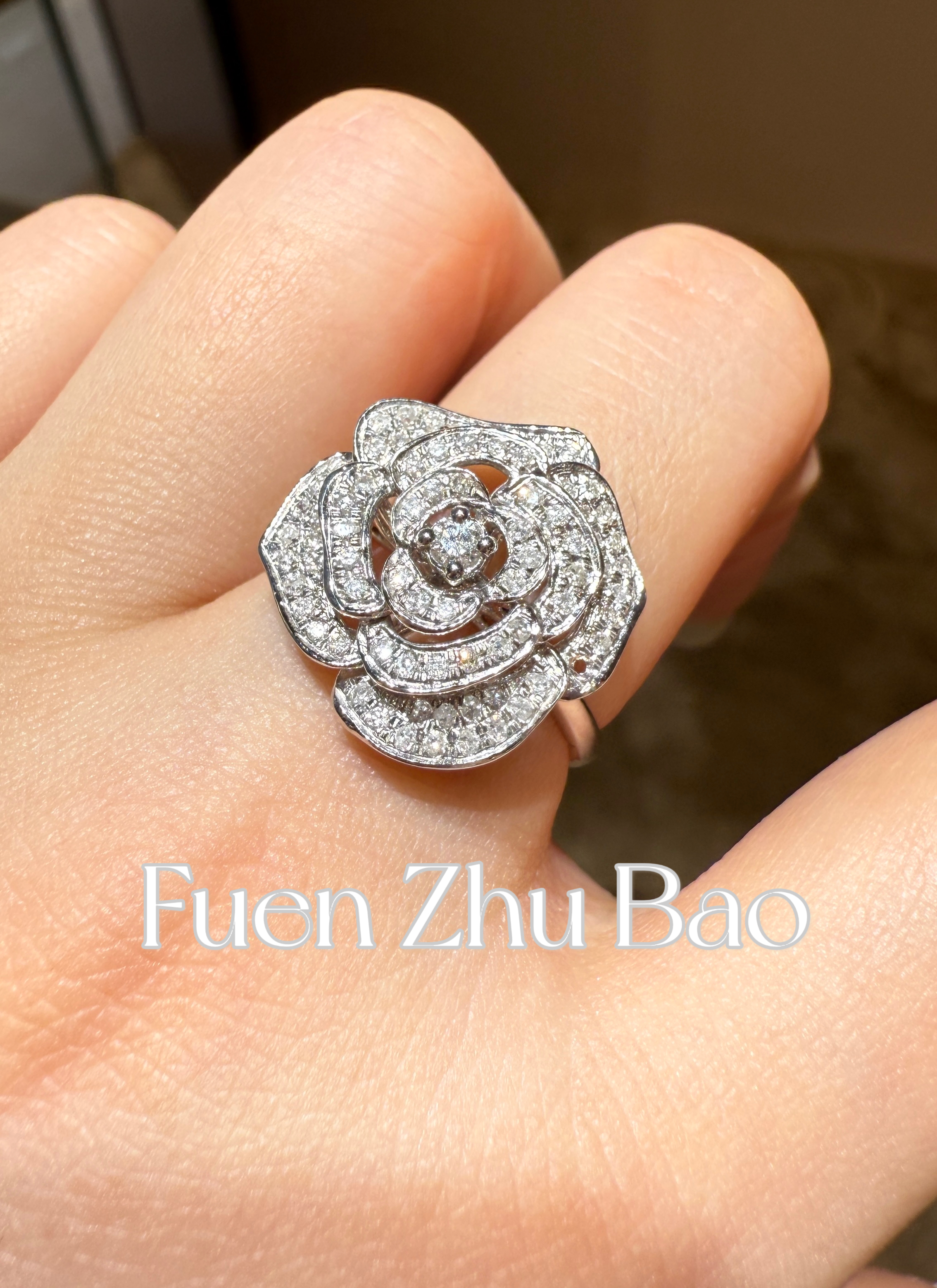 【富恩珠宝】2000 重金 山茶花戒指 ZSJZ